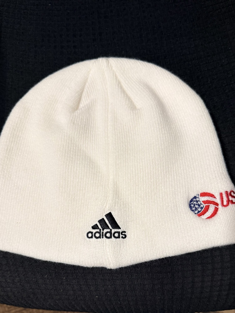 adidas Volleyball Beanie in White & Black Like New